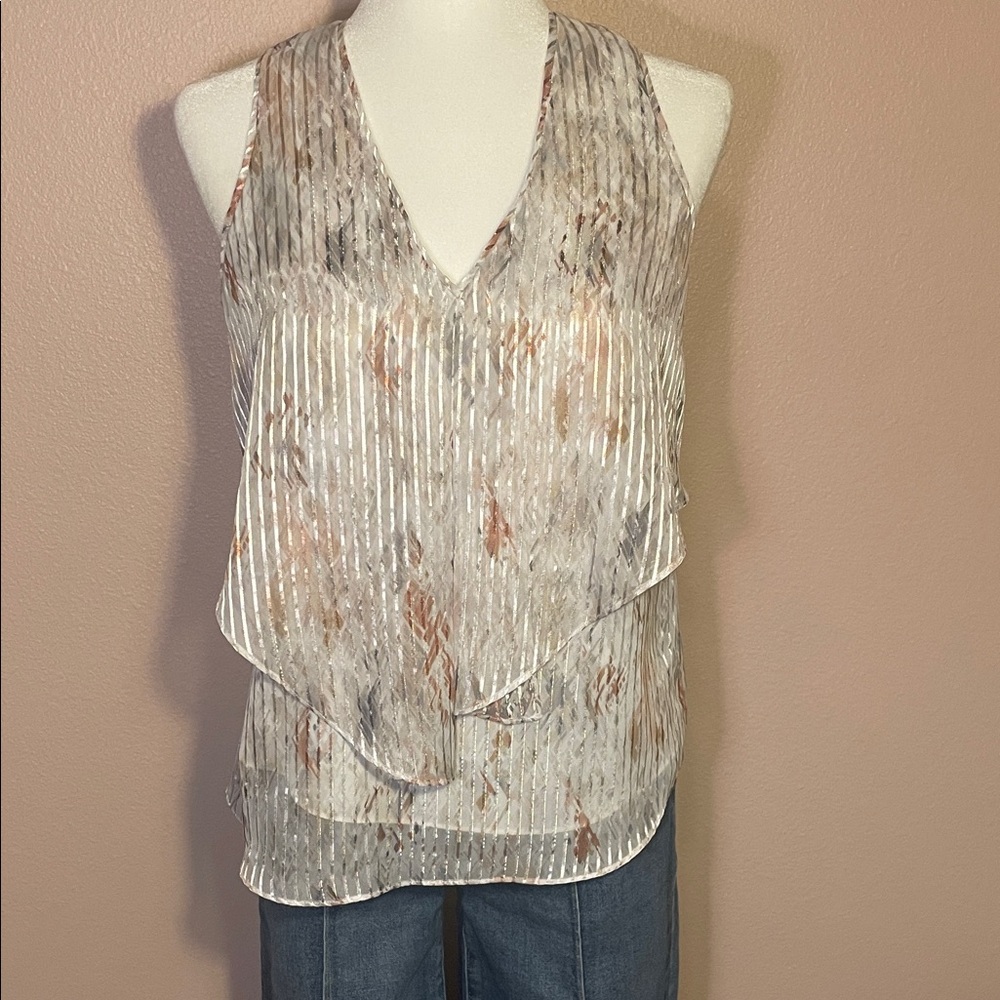 White House Black Market Textured‎ Layered Blouse